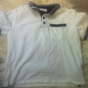 Kids White Polo Shirt with Black Accents